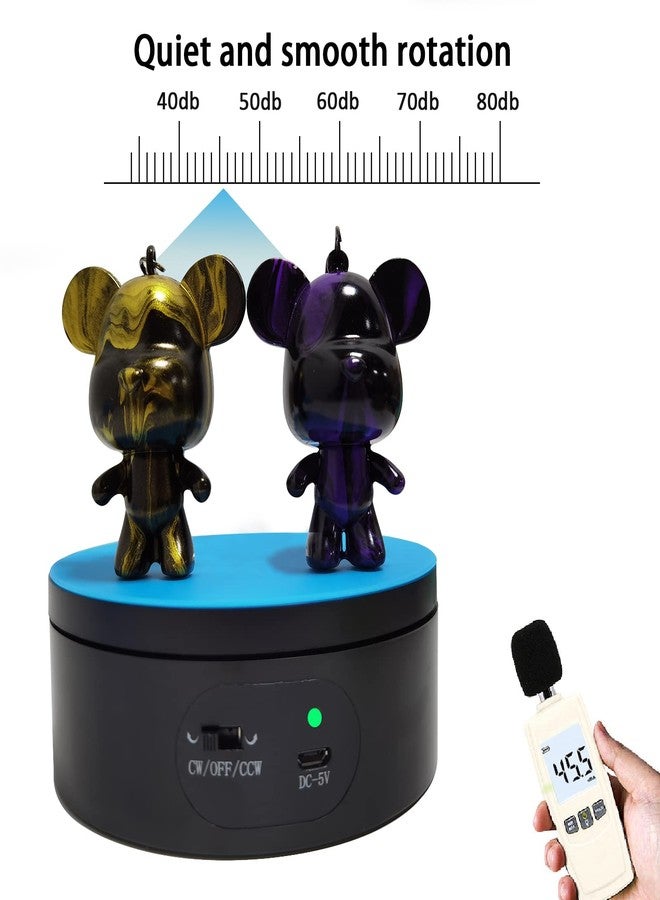 YVV Motorized Rotating Display Stand,Turner Cup Platform for Epoxy Glitter Tumbler, 360 Automatic Mute Rotating Turntable, Tumbler Making Supplies Spinner, Base for Product Video Show ,Balck 4.72in - Image 4
