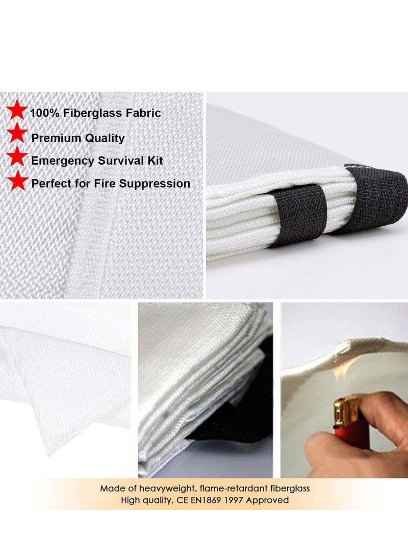 Generic Emergency Fire Blanket for Home Kitchen -2 Pack Safety Fiberglass Fire Blankets Suppression Flame Retardant Great for School, Fireplace, Grill, Car, Office, Warehouse(1m × 1m)  - Image 3