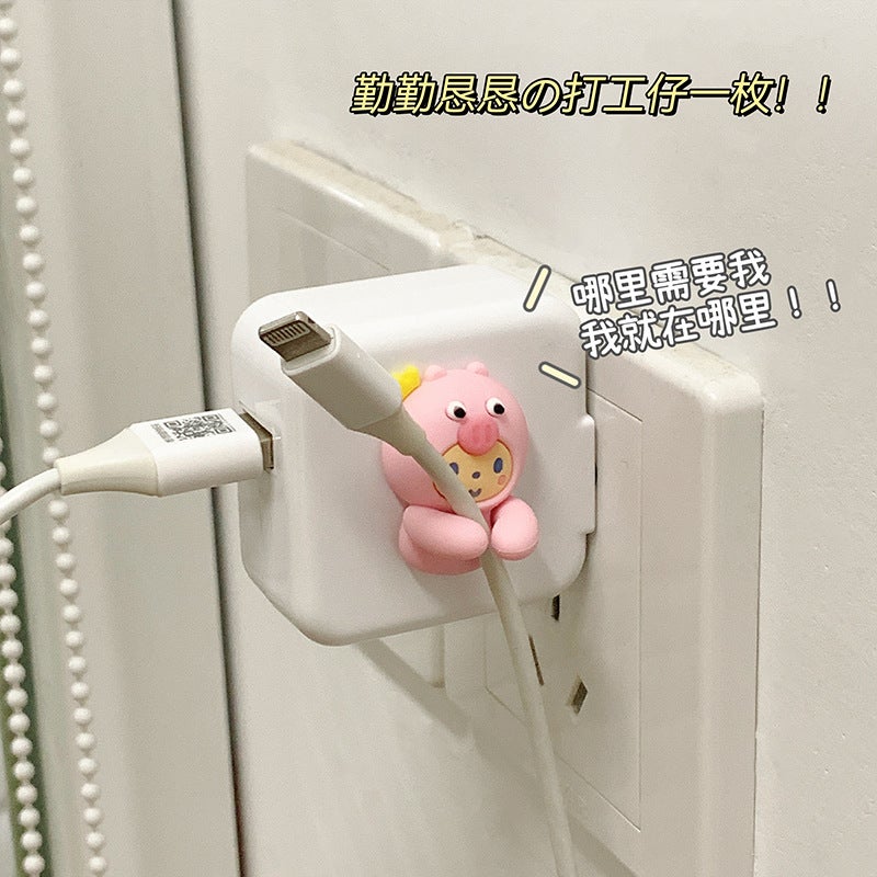 Cable Organizer Cute Desktop Data Cable Storage Device Non-Marking Non-Punching Mobile Phone Charging Cable Binding Clip Holder - Image 3