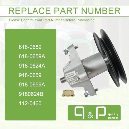 QP q&p Spindle Assembly Bracket Replaces MTD 618-0624 918-0624 618-0659 918-0659 918-0624A 918-0624B 918-0659A 918-0659B with 4 Mounting Screws - Image 4