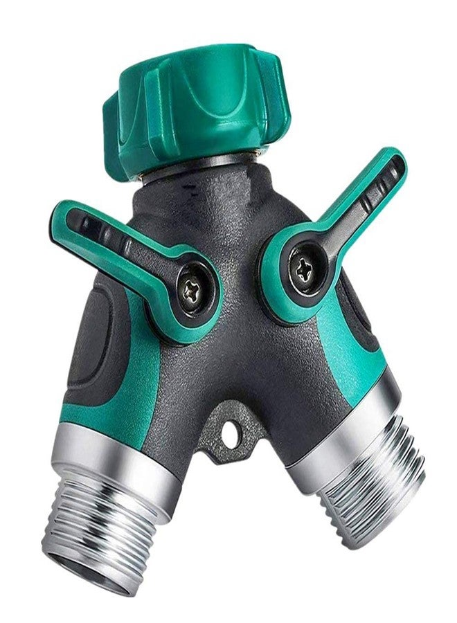 Sanpaint Hose Splitter 2 Way Heavy Duty, Garden Hose Splitter, Water Hose Splitter,Y Connector Garden Hose Adapter, Hose Y Splitter 2 Valves with 2 Extra Rubber Washers - Image 1