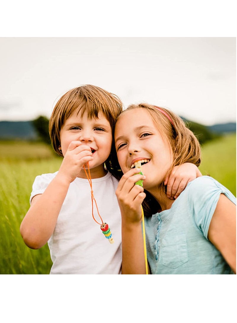 Barakah 6 Pcs Musical Whistle Toys, Animal Wooden Whistles Wooden Cartoon Musical Instrument for Developmental Educational Birthday Gift Party - Image 5