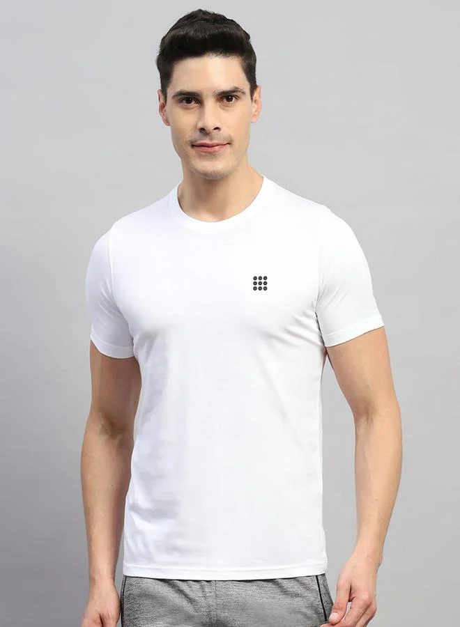 Rock.it Men White Solid Round Neck T Shirt by Styli