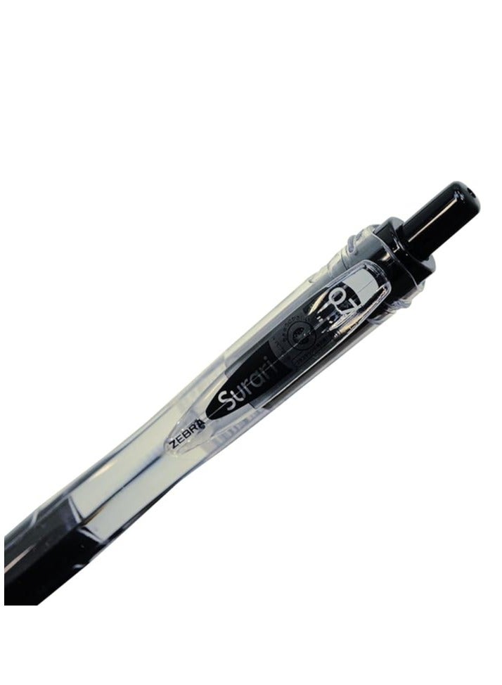 Zebra Surari Emulsion Ink Pen - 0.7 mm Black Pack Of 10 - Image 1