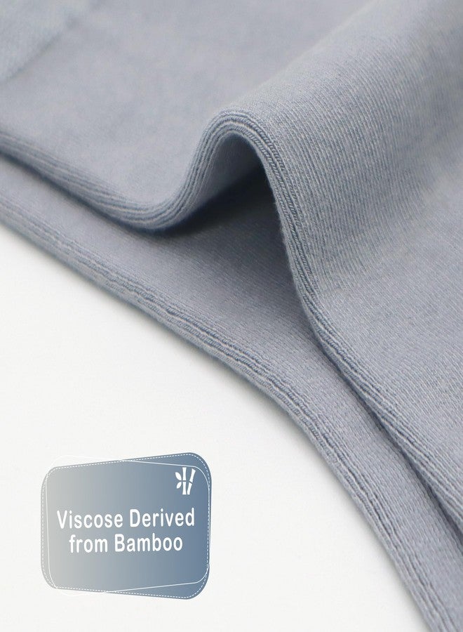 SERISIMPLE Viscose Bamboo Kids Crew Socks School Anti Odor Socks for Boys Girls Uniform Light Weight Flat Seam Socks 5 Pairs (Grey-blue, Medium) - Image 4