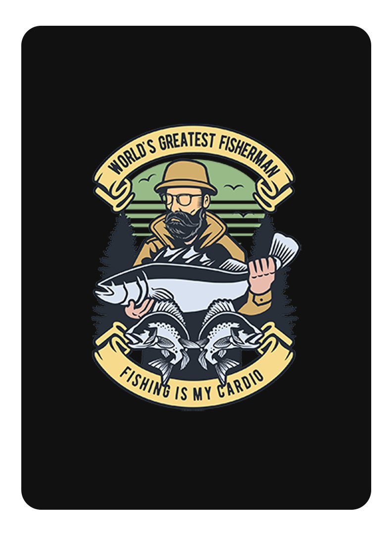 Theodor Protective Flip Case For Huawei MatePad Pro 11 (2022) With Trifold Stand Auto Wake Sleep Shockproof Cover Fishing is my Cardio copy - Image 1