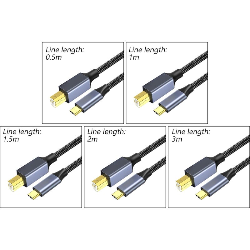 Peiiwdc USB C Printer Cable Type Male to B Type Male Scanner Cord Data Transmission for Printers Scanner to Data Transfer - Image 4