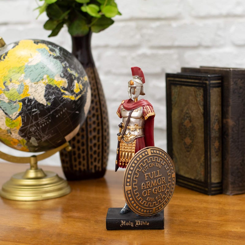Dicksons Armor of God Roman Soldier 9 x 5 Inch Red Resinstone Tabletop Figurine - Image 2