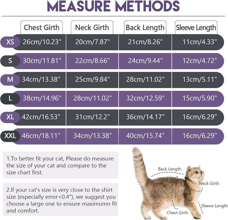 ADNIKIA Cat Pajamas Pullover, Turtleneck Jumper Fleece Vest, Sticky Hair Clothe, Warm Bodysuit Kitten Costumes Outfits, Recovery Suit for Cats or Small Dogs, Large, Black - Image 4