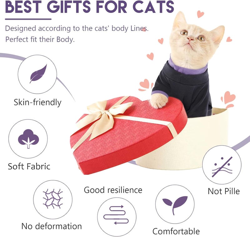 ADNIKIA Cat Pajamas Pullover, Turtleneck Jumper Fleece Vest, Sticky Hair Clothe, Warm Bodysuit Kitten Costumes Outfits, Recovery Suit for Cats or Small Dogs, Large, Black - Image 5