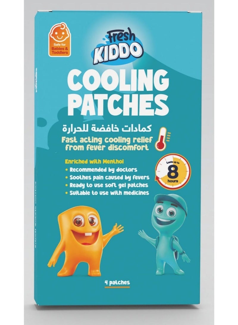 Fresh Kiddo Baby Cooling Gel Patches Instant Cooling for Fever & Comfort Relief - 4 Patches - Image 1