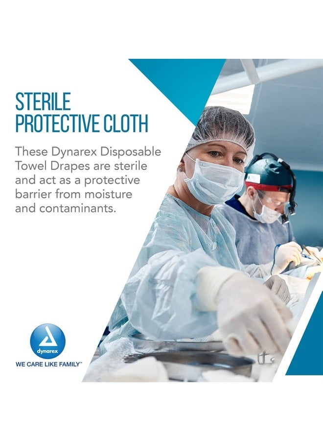 Dynarex Disposable Towel Drapes, Sterile, 18" x 26," for Medical & Surgical Use, Poly-Interlined Lining, Protect from Contaminants, 1 Box of 50 Drapes - Image 5
