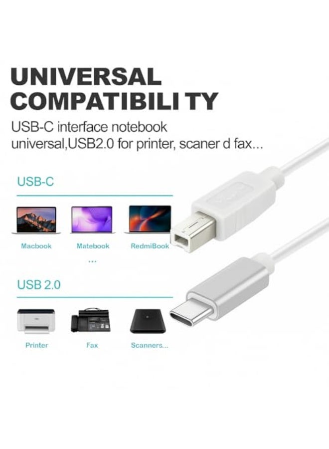 Universal USB-C to USB-B Printer Cable, 1 Meter High-Speed Data Cable compatible with MacBook, MateBook, RedmiBook, for Printers, Scanners, Fax Machines - Image 2