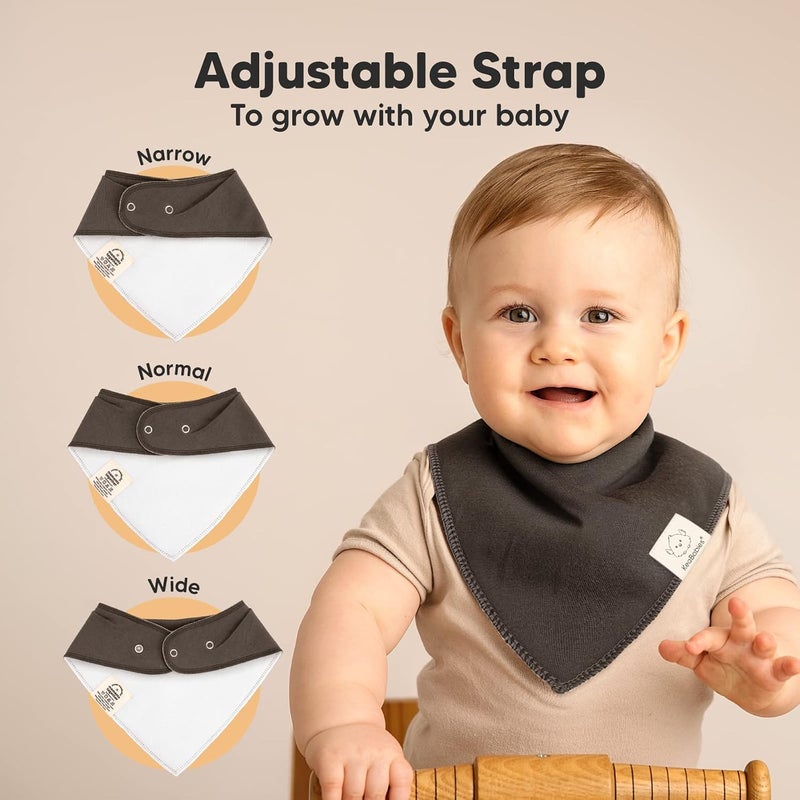KeaBabies 8-Pack Organic Baby Bandana Drool Bibs - Image 3