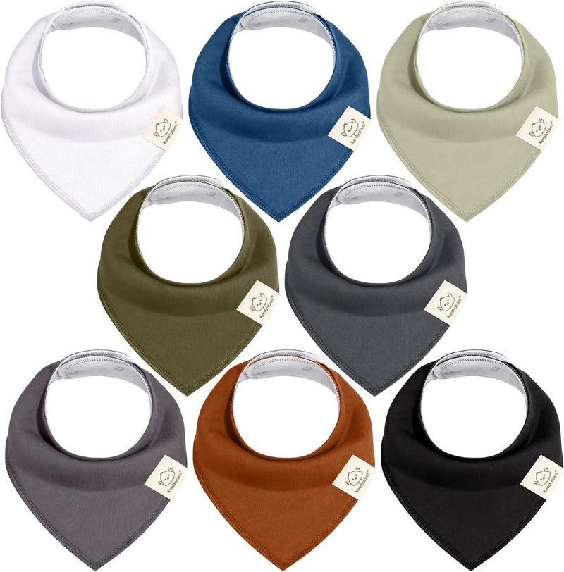 KeaBabies 8-Pack Organic Baby Bandana Drool Bibs - Image 1