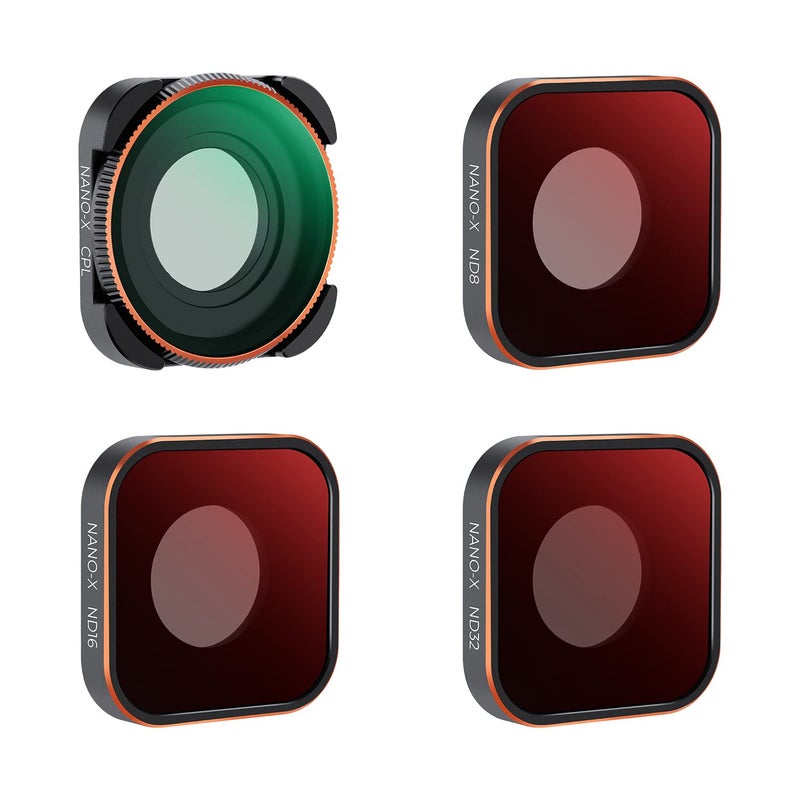 K&F Concept 4-Pack Lens Filter ND8 ND16 ND32 CPL Compatible for GoPro Hero12 /Hero11 /Hero10 /Hero 9 Black, Neutral Density & Polarizing Lens Filter Kit Protector for Go Pro 13/12/11/10/9 Accessories - Image 1
