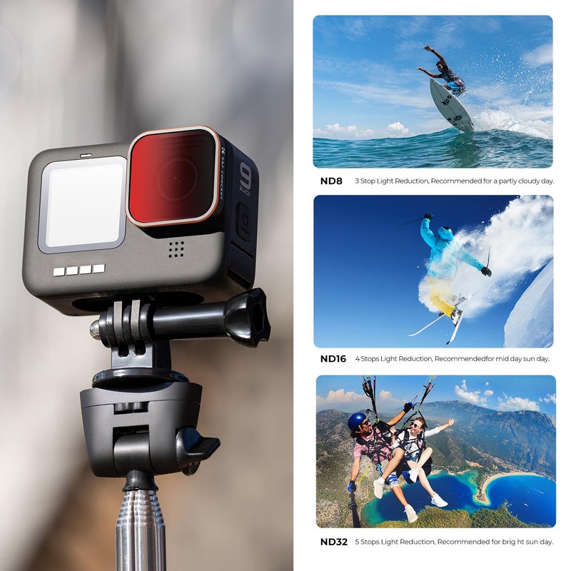 K&F Concept 4-Pack Lens Filter ND8 ND16 ND32 CPL Compatible for GoPro Hero12 /Hero11 /Hero10 /Hero 9 Black, Neutral Density & Polarizing Lens Filter Kit Protector for Go Pro 13/12/11/10/9 Accessories - Image 3