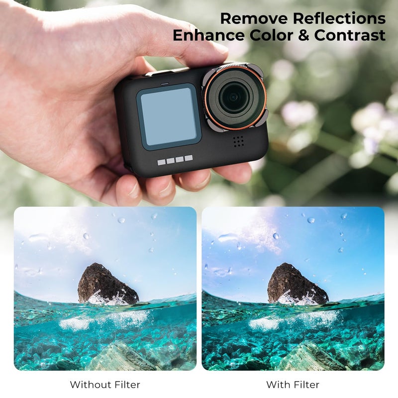 K&F Concept 4-Pack Lens Filter ND8 ND16 ND32 CPL Compatible for GoPro Hero12 /Hero11 /Hero10 /Hero 9 Black, Neutral Density & Polarizing Lens Filter Kit Protector for Go Pro 13/12/11/10/9 Accessories - Image 4