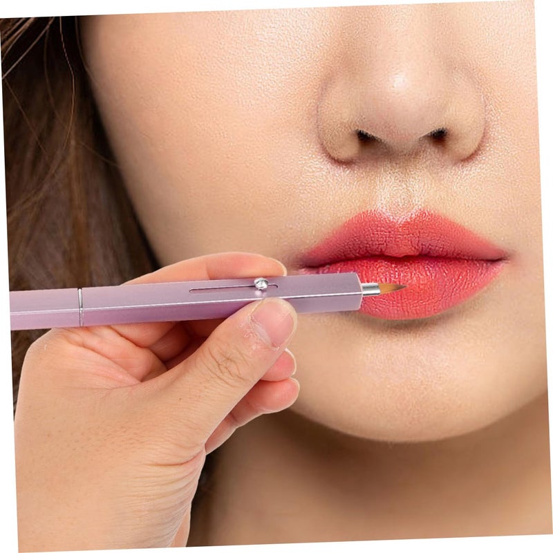 فرشاة شفاه نايلون قابلة للسحب ثنائية النهاية من Artibetter للنساء، أداة تطب��ق أحمر الشفاه وقلم التمويه، أداة مكياج صغيرة محمولة لمكياج الشفاه الدقيق والإصلاحات - Image 4
