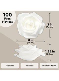 100 Pack White Roses Artificial Flowers Stemless Fake Foam Flowers For Decorations Wedding Bridal Shower 3 In - pzsku/Z6E92FDF58613504E8D4EZ/45/_/1734654045/6b29ae89-f864-4566-bf38-35f814cb25c2