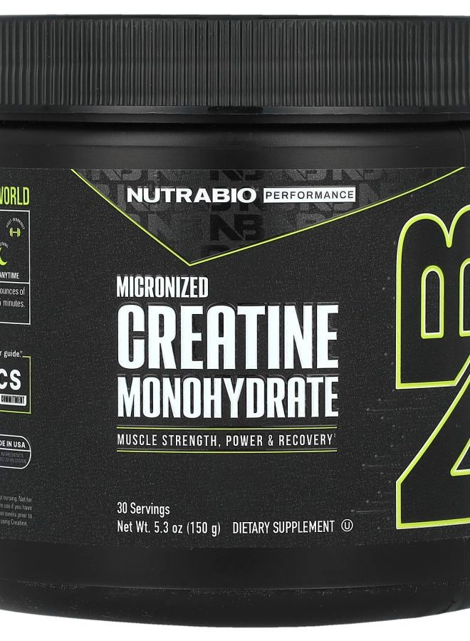 NutraBio Performance Micronized Creatine Monohydrate 5.3 oz (150 g)