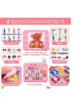 Yoawllty Busy Board for Toddlers,Sensory Activity Board for Preschool Learning, Quiet Book Montessori Toys with Zipper Removable Multiple Pages Toys(Pink,Unicorn)  - Image 5