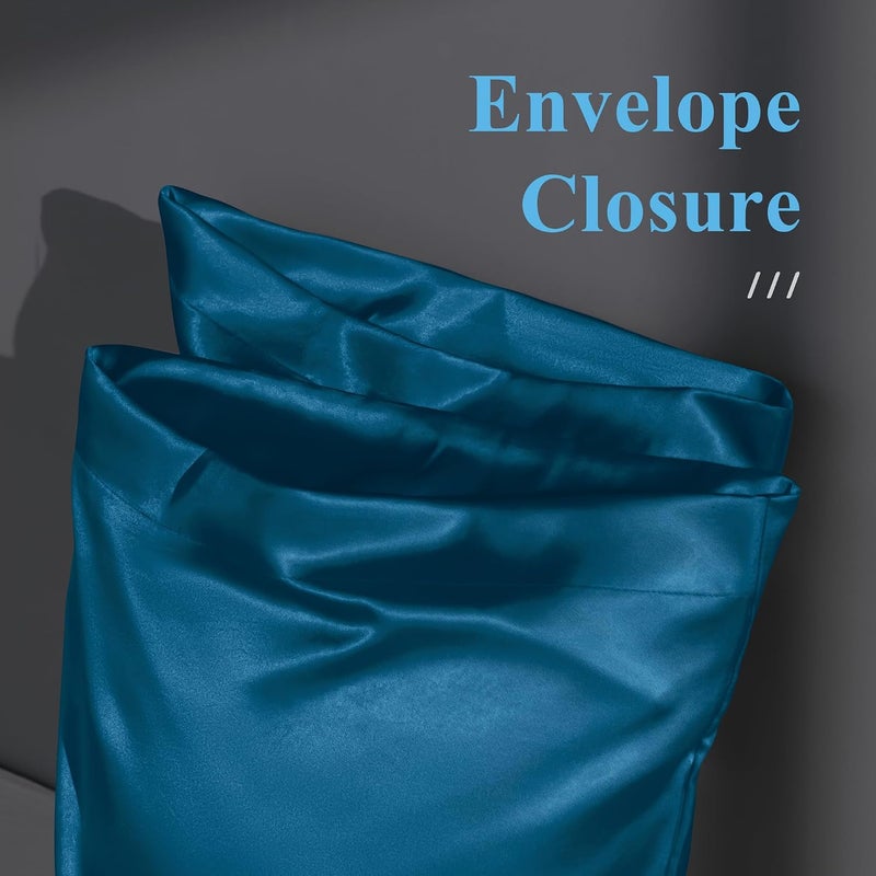 DOWNSTORIA Satin Body Pillow Cover Similar to Silk Body Pillow Pillowcase 1 Pack,Smooth and Cooling, Silky Envelope Closure Large Long Pillow Cases, Gifts for Women Men(20x54 Inches, Teal) - Image 3