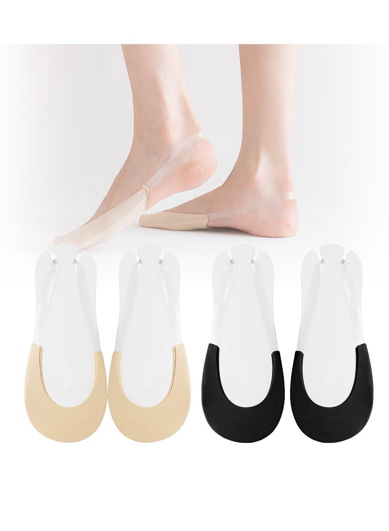 2 زوج طوبر جوارب بطانة، قطع منخفضة جدا جوارب غير مرئية، مضادة للانزلاق جوارب قوارب للنساء، جوارب بوب - Image 1