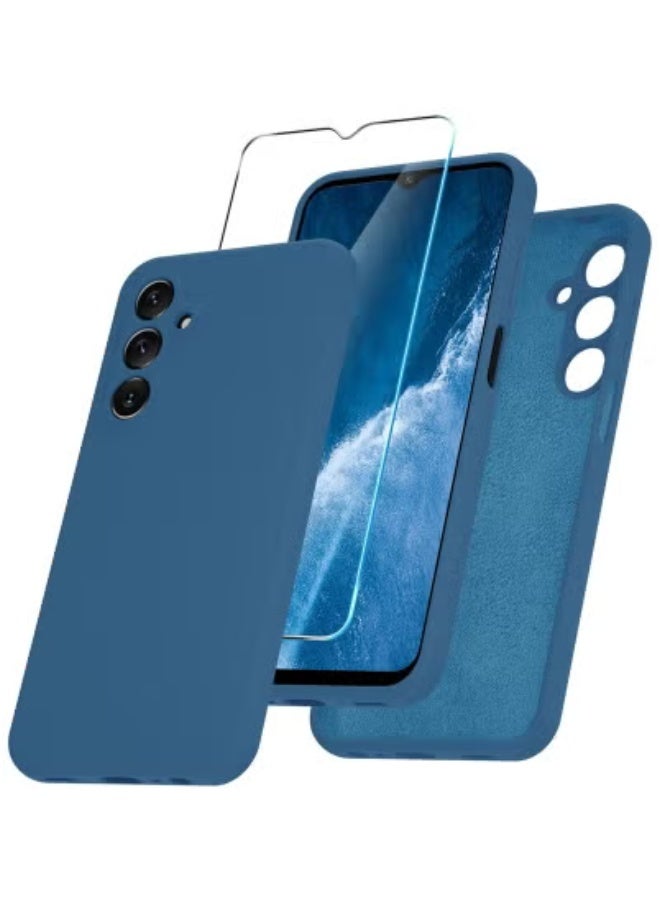 JAJEEK Samsung Galaxy A25 5G Case – Silicone Phone Case with 1 Screen Protector, Soft Anti-Scratch Microfiber Lining, Full Body Shockproof Slim Cover, Navy Blue – Durable, Stylish, and Protective Case for Your Smartphone - Image 1