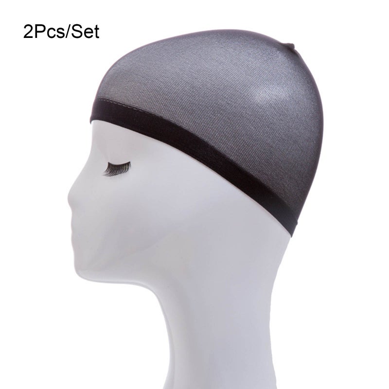 Wig Cap: 2 Pieces Black Stretchy Nylon Mesh - Soft Comfortable Durable Hair Net for Wig Wearers & Hair Holding - Image 2