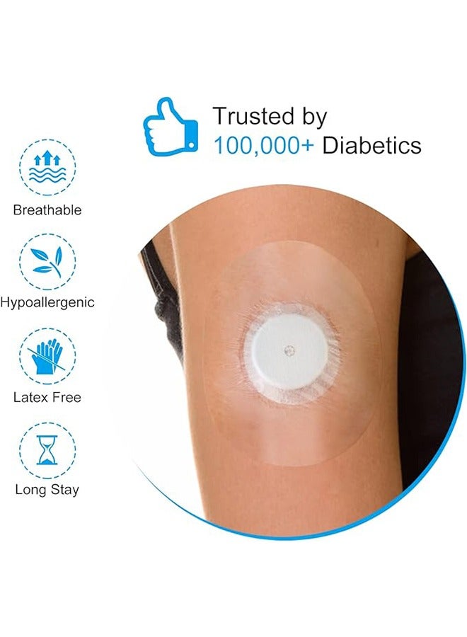 20 Pieces Waterproof Sensor Covers for Freestyle Libre1/2/3 Sweatproof CGM Sensors Adhesive Clear Film Patches, Sensors Adhesive Patches, Sport Sensor Covers, Blue - Image 2
