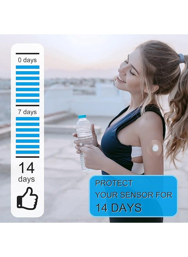 20 Pieces Waterproof Sensor Covers for Freestyle Libre1/2/3 Sweatproof CGM Sensors Adhesive Clear Film Patches, Sensors Adhesive Patches, Sport Sensor Covers, Blue - Image 5