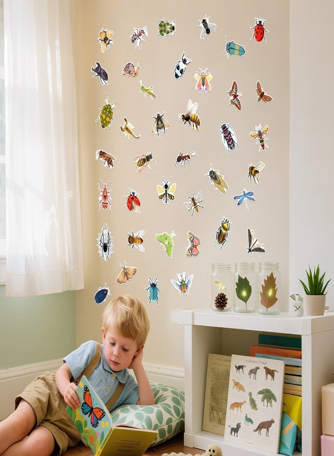 Robmoda Glow in The Dark Insect Wall Stickers, Lifelike Insect Wall Decals, Butterfly Dragonfly Moth Spider Beetle Ladybug Stickers, Kids Teens Room Nursery Bedroom Living Kitchens Home Decorations - Image 4