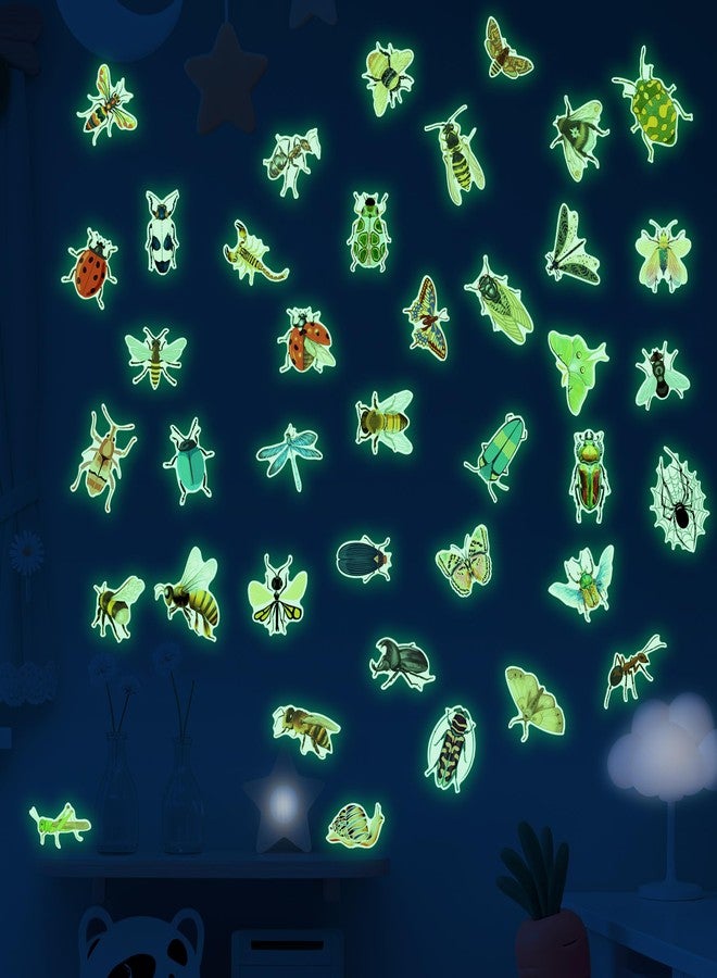 Robmoda Glow in The Dark Insect Wall Stickers, Lifelike Insect Wall Decals, Butterfly Dragonfly Moth Spider Beetle Ladybug Stickers, Kids Teens Room Nursery Bedroom Living Kitchens Home Decorations - Image 2