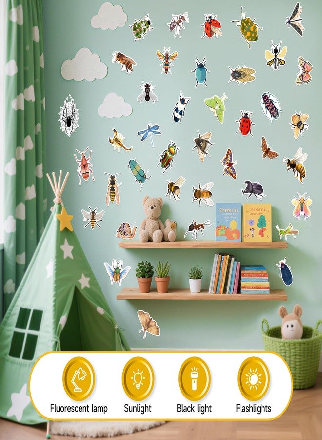 Robmoda Glow in The Dark Insect Wall Stickers, Lifelike Insect Wall Decals, Butterfly Dragonfly Moth Spider Beetle Ladybug Stickers, Kids Teens Room Nursery Bedroom Living Kitchens Home Decorations - Image 5