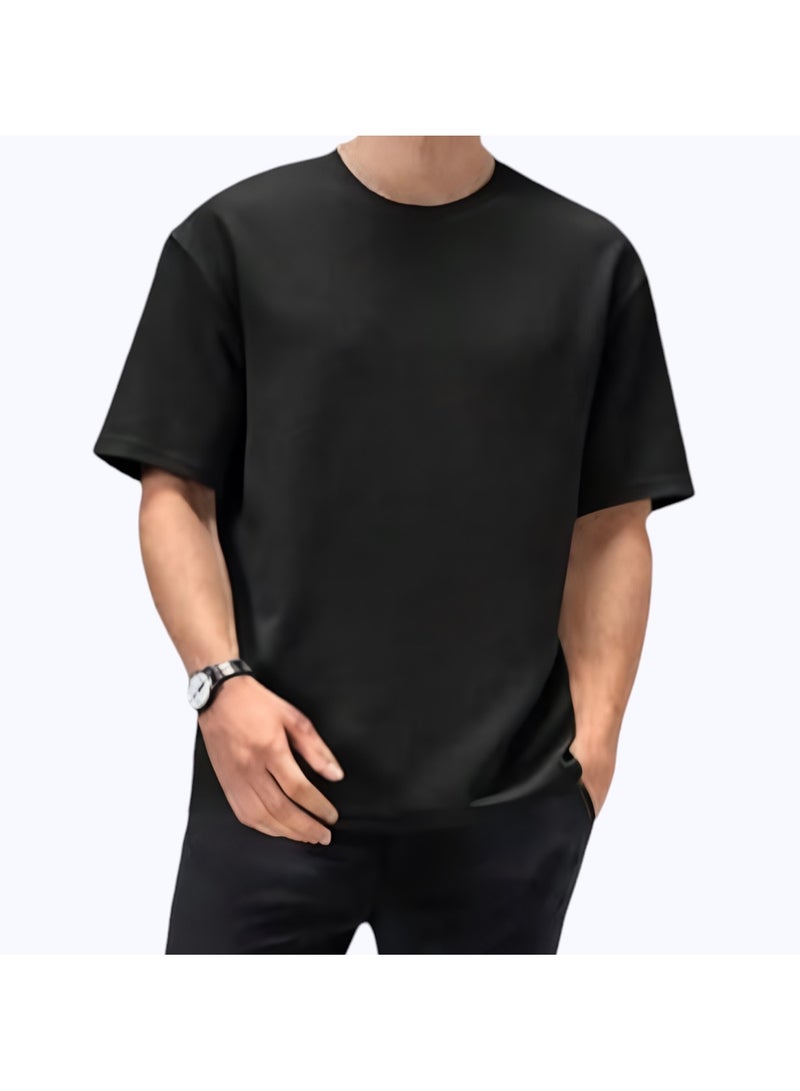 Huitich Cotton Short Sleeve T-Shirt Black, Size M - Image 5