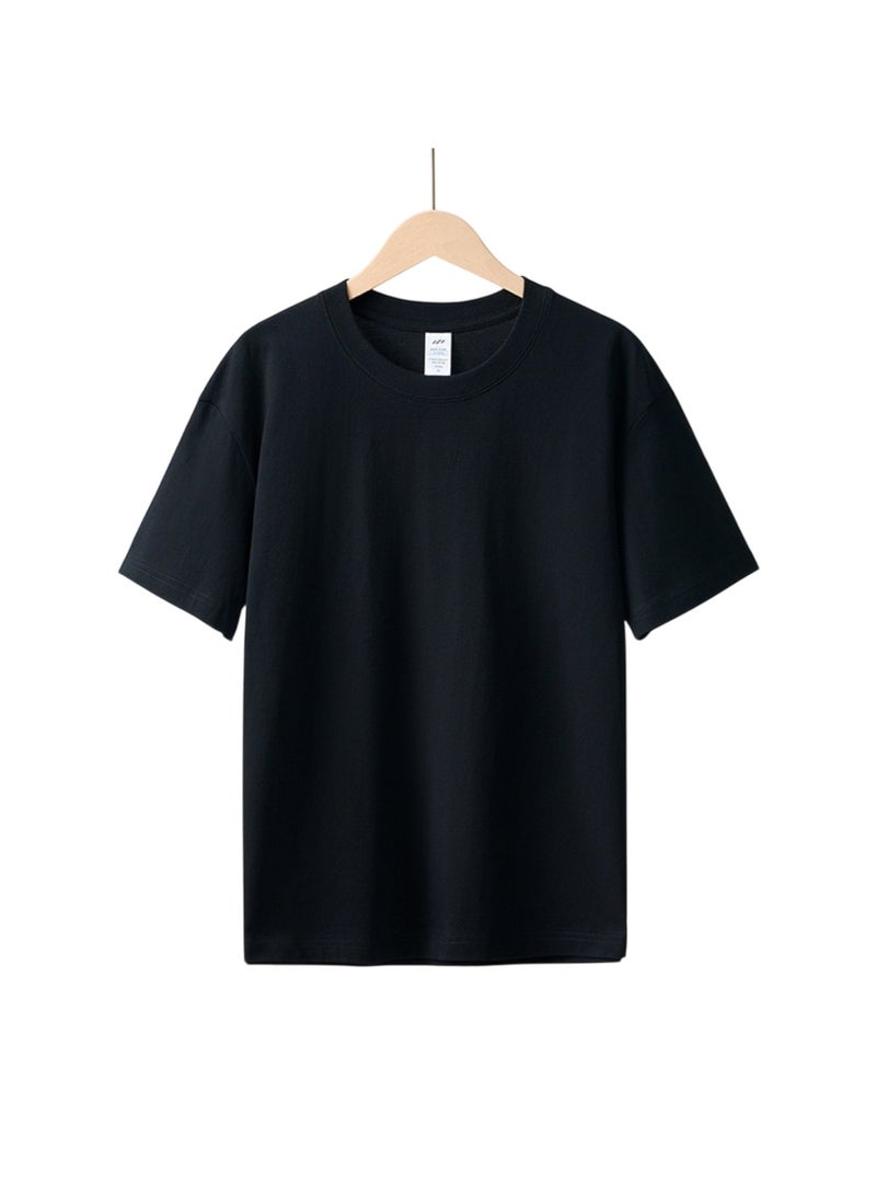 Huitich Cotton Short Sleeve T-Shirt Black, Size M - Image 1