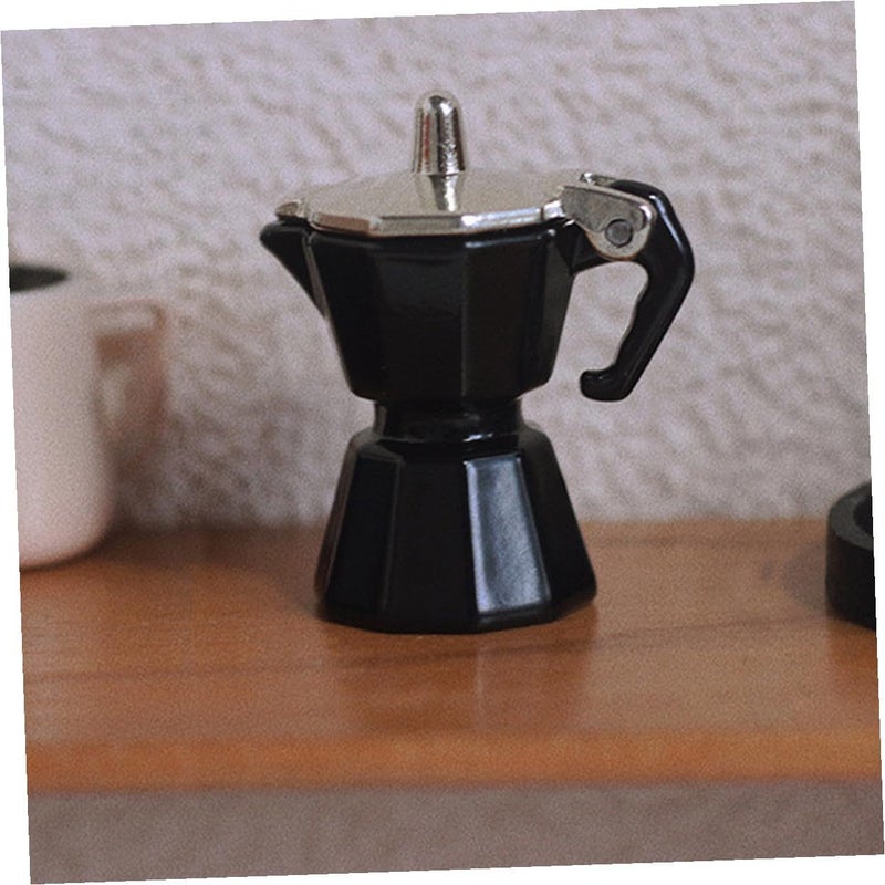 Miniature Dollhouse Coffee Pot Set 2Pcs Red Black Kitchen Prop Decoration - Image 3