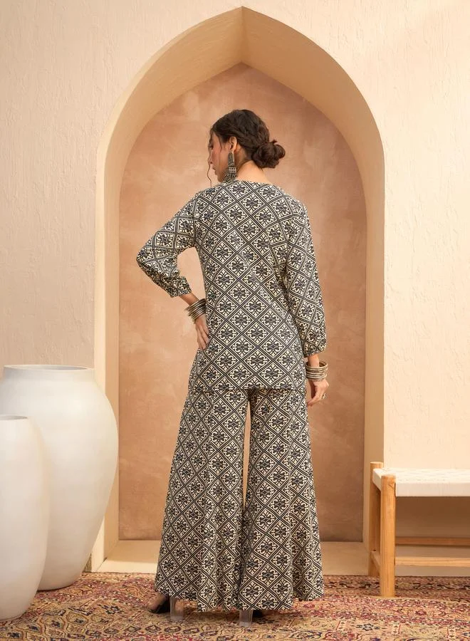 SASSAFRAS All Over Print Shirt and Palazzos Co-Ords