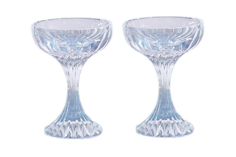 Glassware GLASSWARE Crystal Champagne Coupe Glasse Classic Luxury Cocktail Wine Premium HandBlown Cosmopolitan Sidecar Speakeasy Pack of 2