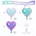 Biapian Iridescent Heart Balloons 10 Pcs Crystal Heart Shaped Balloon 18 Inch Transparent Gradient Blue Purple Foil Balloons for Engagement Brithday Baby Shower Wedding Valentines Mermaid Party Decoration - Image 4
