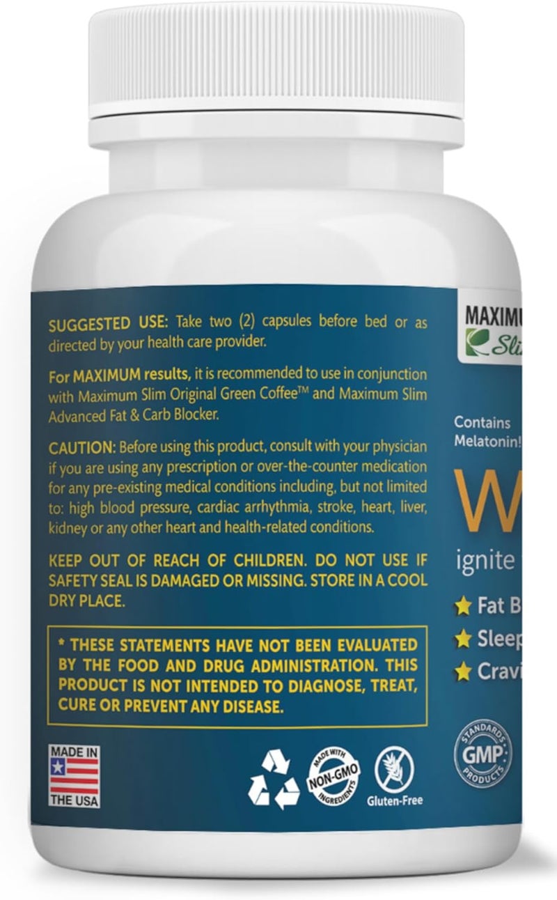 Maximum Slim Advanced Nighttime Fat Burning Weight Loss with African Mango Green Tea Resveratrol and Maqui BerryWill Help You Lose Weight While Sleeping and Maintain Sleep 60 Count - Image 2