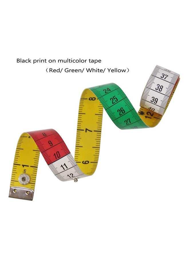 SKY-TOUCH - SKY-TOUCH Soft Tape Measure For Body Measuring 150 cm, Fabric Sewing Tailor Cloth Knitting Home Craft Measurements With Snap Button Closure, Dual Sided Assorted Colour - Image 1