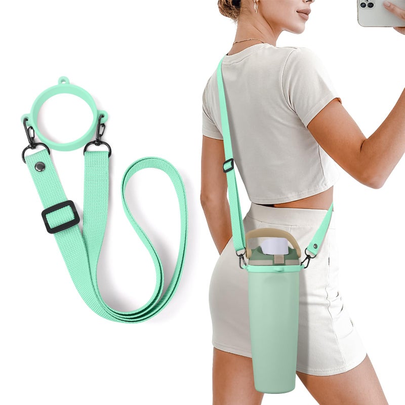 BKBY Water Bottle Strap Compatible with Owala Freesip Sway 30oz 40oz & Owala Freesip 24oz 32oz 40oz Water Bottle, Adjustable Braided Bottle Handle - Image 1