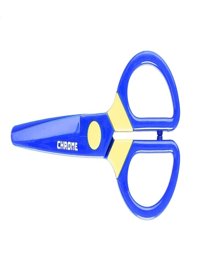 كروم مقص بلاستيكي آمن للأطفال من كروم ستيشنري، أزرق، عبوة من 4 قطع - Image 3