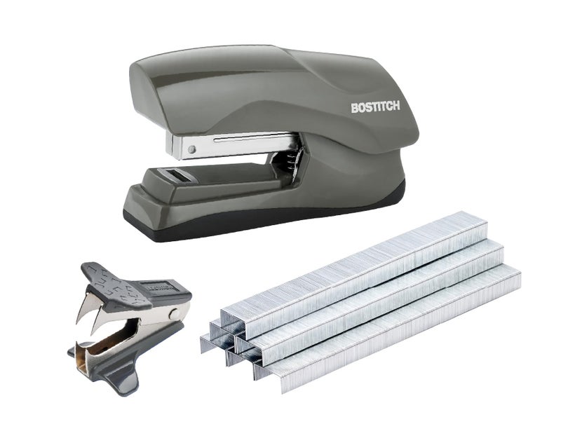 Bostitch Office Heavy Duty 40 Sheet Stapler with 1250 Staples & Claw Remover, Small Stapler Size, Fits into The Palm of Your Hand, Value Pack, Gray (B175-GRAY-VP) - Image 1