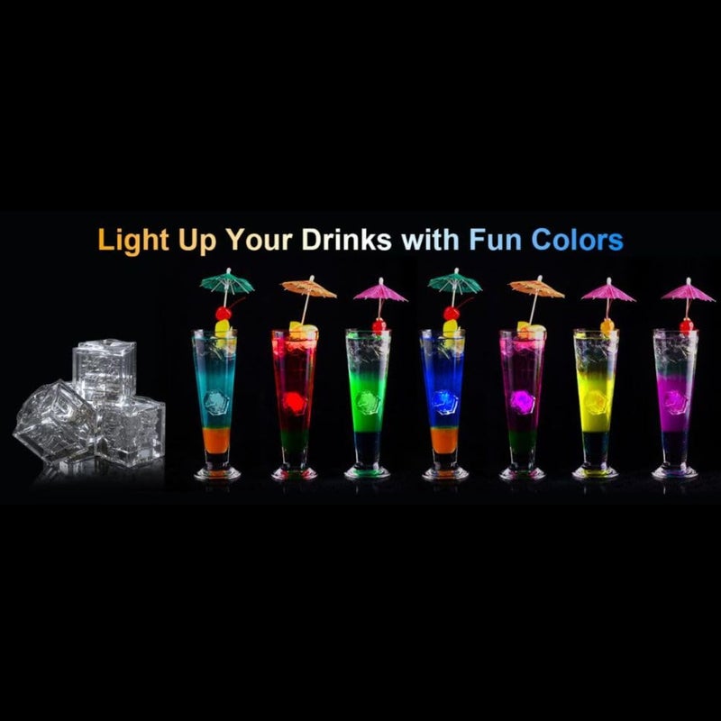 NIVAKINI NIVAKINI Light Up Ice Cubes Portable Multi Color Led Ice Cubes for Drinks with Changing Lights Waterproof Reusable Glowing Flashing Portable Ice Cube for Club Bar Party Wedding Decor  - Image 5