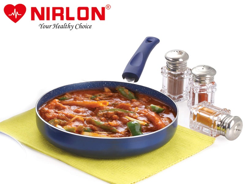Nirlon Bling Induction Base Non Stick Aluminium 3 Piece Pots and Pan Set {1 Fry Pan 240mm - 1.5 Liter|1 Kadhai 240mm - 3 Liter|1 Glass Lid} - Image 5