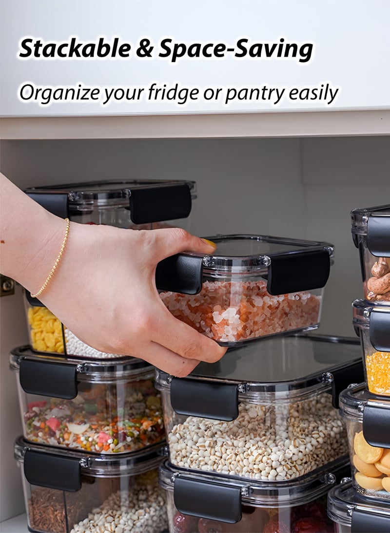 توشيونيكس مجموعة من 3 حاويات تخزين طعام محكمة الإغلاق (1.5 لتر، 2.9 لتر، 4.8 لتر) | حاويات طعام بلاستيكية خالية من مادة BPA بأغطية قابلة للقفل | مانعة للتسرب، قابلة للتكديس، وآمنة للاستخدام في المجمد، مناسبة للثلاجة والمخزن وتجهيز الوجبات. - Image 4