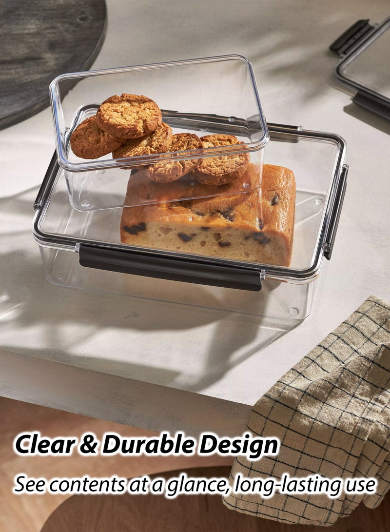 توشيونيكس مجموعة من 3 حاويات تخزين طعام محكمة الإغلاق (1.5 لتر، 2.9 لتر، 4.8 لتر) | حاويات طعام بلاستيكية خالية من مادة BPA بأغطية قابلة للقفل | مانعة للتسرب، قابلة للتكديس، وآمنة للاستخدام في المجمد، مناسبة للثلاجة والمخزن وتجهيز الوجبات. - Image 5